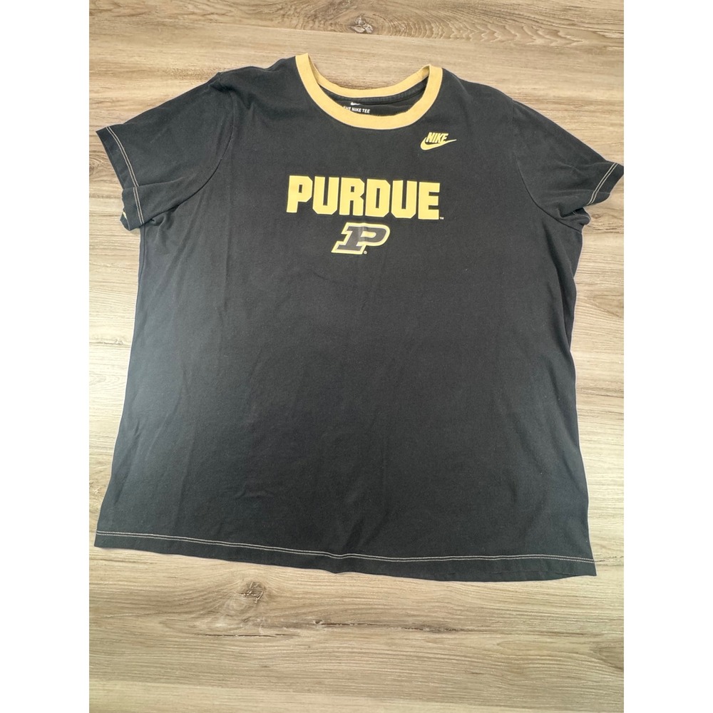 Nike Purdue Boilermakers Dri-FIT Graphic T-Shirt Black Gold Womens 2XL
